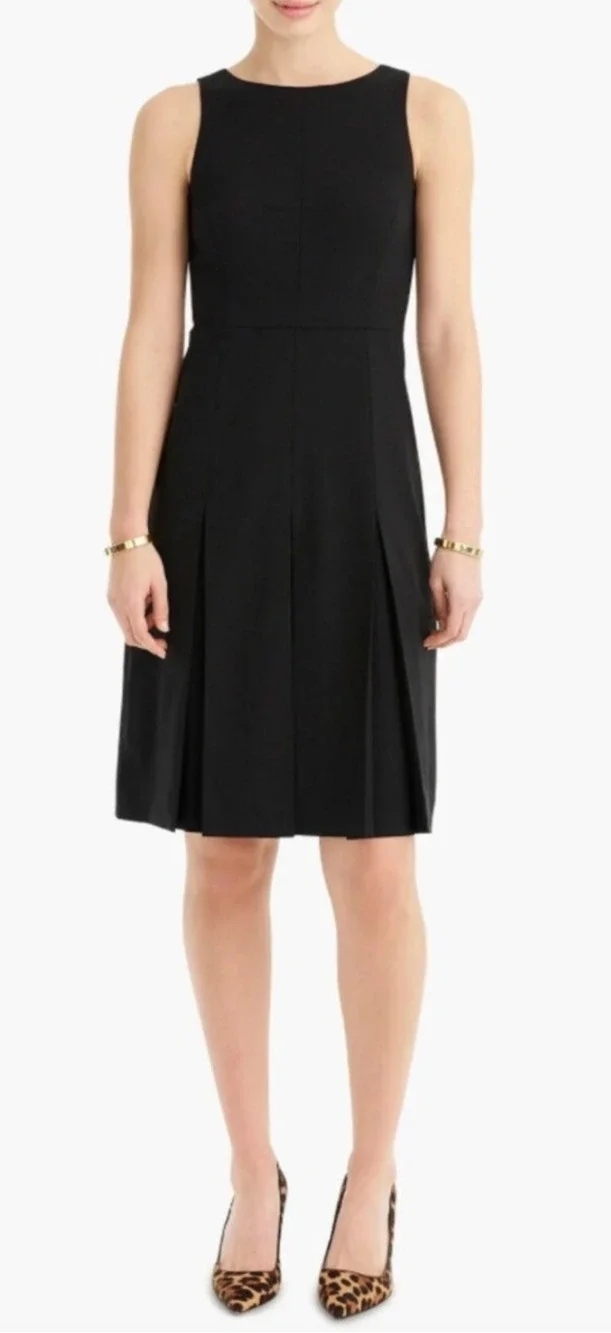 J.Crew Italian Double Face Cashmere Tollegno 1900 Navy Blue Dress Size 6 EUC